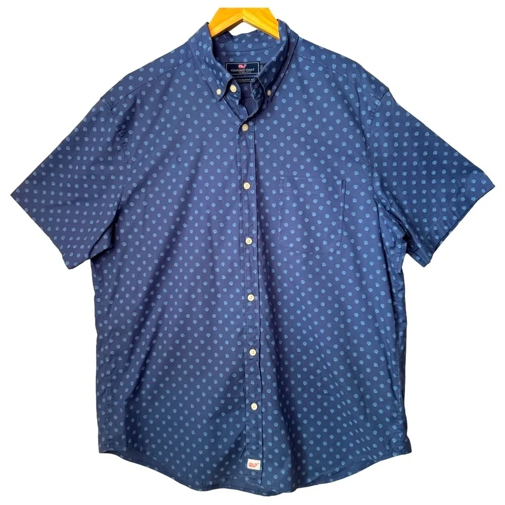 VINEYARD VINES Classic Fit Murray Shirt Short Sleeve Button Down Shell Print LG - Picture 1 of 14
